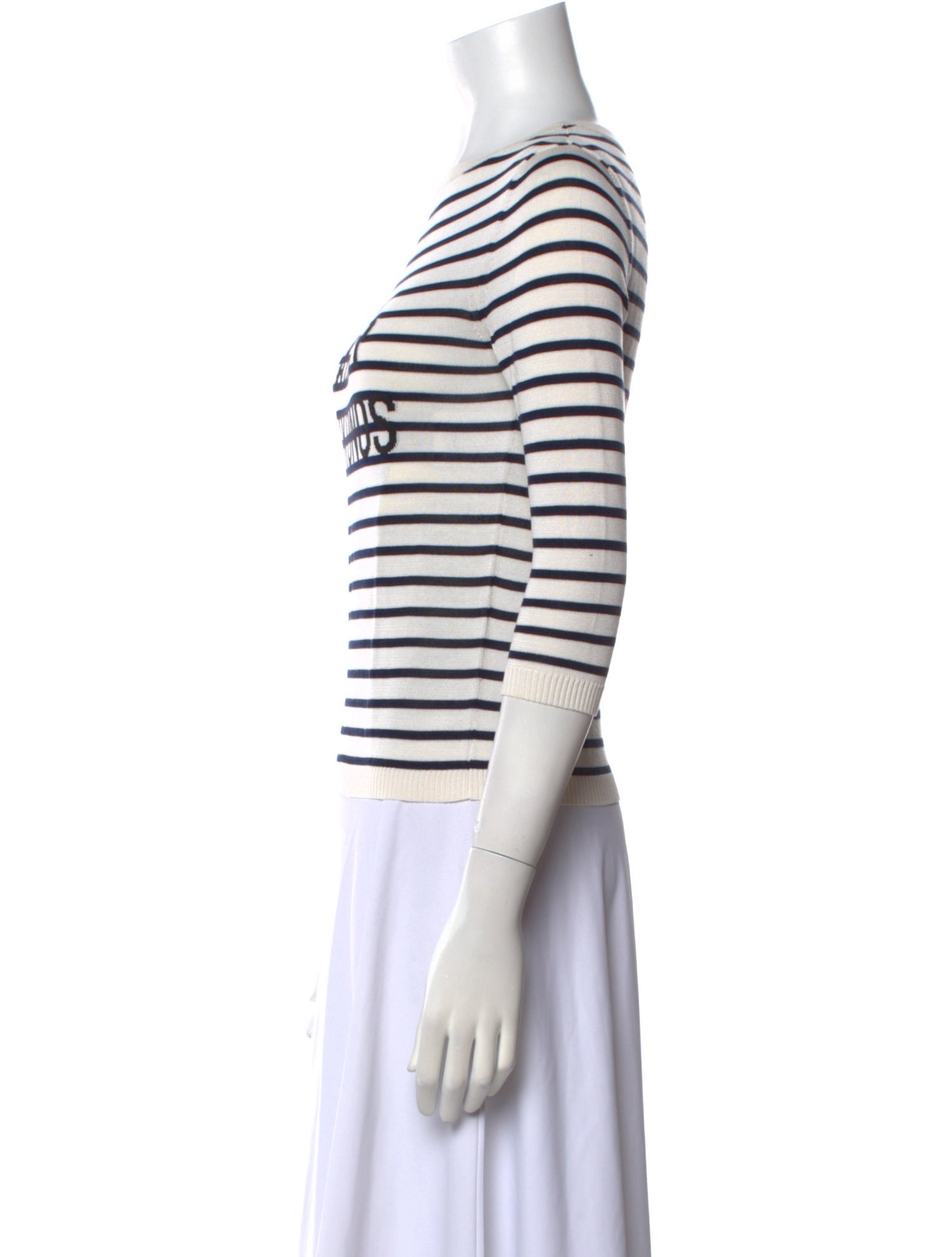 Christian Dior Striped Bateau Neckline Sweater